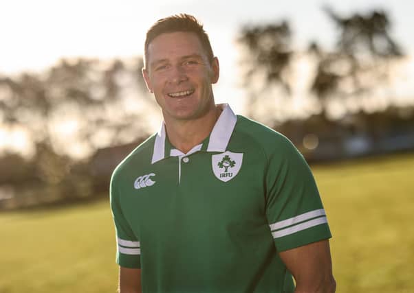 David Wallace at the launch of the new Canterbury Ireland Rugby Heritage Jersey. The jersey is available now in Intersport Elverys stores and via Elverys.ie and Canterbury.com