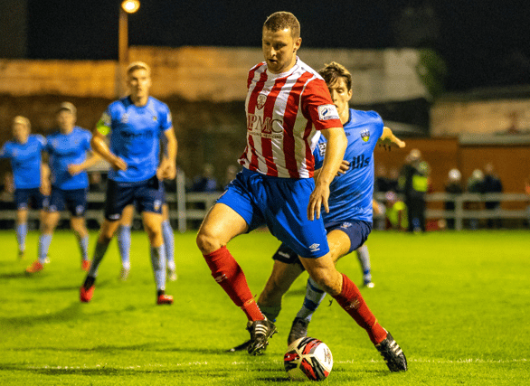 Treaty United goalscorer at Belfield Bowl tonight Anthony O'Donnell in action against UCD at the Markets Field on Wednesday Pic: Kieran Ryan-Benson