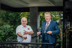 Maurice Gilbert of Ballyhoura Apple Farm who won Gold at this year’s Blas na hÉireann awards with Deputy Mayor of Limerick, Cllr Tom Ruddle | PICTURES: Brian Arthur