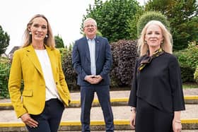 Chamber chief executive Dee Ryan, LIT president Dr Vincent Cunnane and Lorna Conn, head judge and deputy chief executive of CPL Recruitment | PICTURE: DON MOLONEY