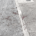 Blood could be seen on the street following the incident