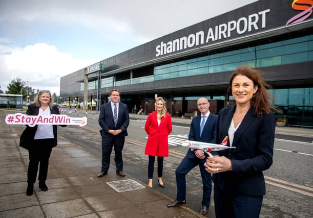 Margaret O'Brien, Ennis Chamber, Kenny Deery, Galway Chamber, Dee Ryan, Limerick Chamber chief exec, Stephen Keogh, president Shannon Chamber and Mary Considine, CEO Shannon Group | ARTHUR ELLIS