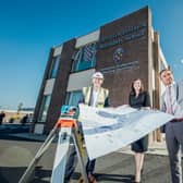 Eoin O’Neill, Michael Barrett Partnership Quantity Surveyors; Andrea Murphy, principal, CBS Charleville and Tony McSweeney, deputy principal  | PICTURES: Brian Arthur