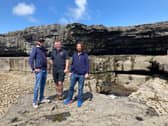 Philip Wrenn with brothers Giovanni and Ricardo Zanon at Pol na bPheist on Inis Mór