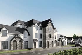 An artist’s impression of Oak Avenue, Adare – a mixture of spacious four-bedroom semi-detached homes and two / three bedroom terraced townhouses