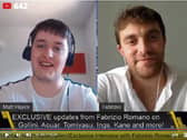 Here we go!: Matt Hayes broadcasts with the respected soccer journalist Fabrizio Romano