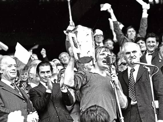 Memories of ‘73: Limerick captain Éamonn Grimes lifts the Liam MacCarthy cup
