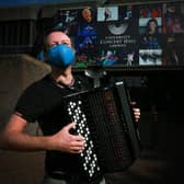 Accordionist Dermot Dunne will add a splash of colour to the performance