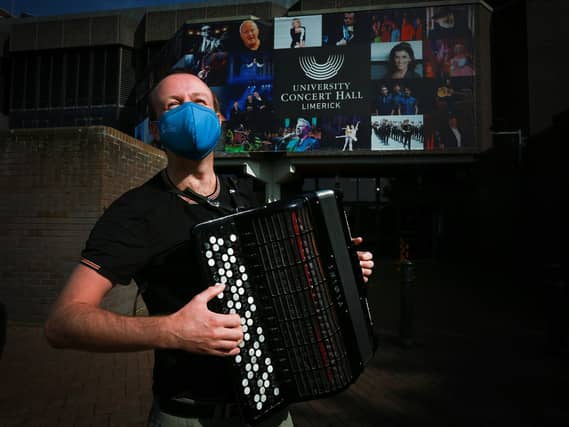 Accordionist Dermot Dunne will add a splash of colour to the performance