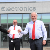 Pictured at the presentation of a cheque by Ei Electronics to Declan Deegan, President Young Munster RFC were Mick Guinee CEO, and Paul Kilbridge. The Kilbridge family is synonymous with the club
