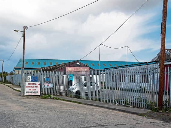 The entrance to the James J O’Donnell site off the Dock Road