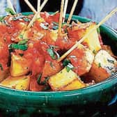 Patatas bravas  translates to  'spicy potatoes'
