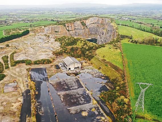 An aerial photograph of Ballyneety quarry which have been supplied to the Leader by Limerick Against Pollution