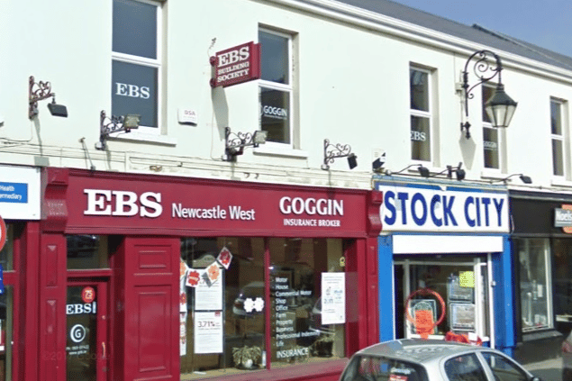The EBS branch at Bishop Street, Newcastle West | PICTURE: Google Streetview