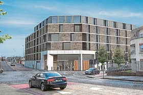 A rendering of how the multi-storey student halls project may appear