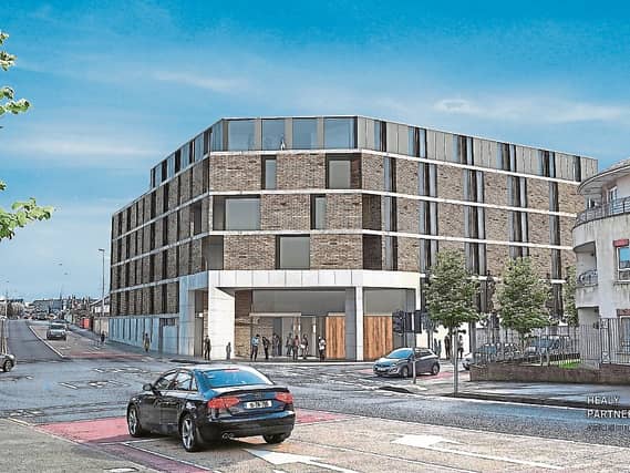 A rendering of how the multi-storey student halls project may appear
