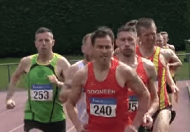 Dooneen ACs Shane O'Sullivan takes the field along on the track