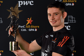 Limerick's Gearóid Hegarty with his PwC GAA/GPA Hurler of the Year award for 2020