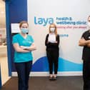 Saoirse McMahon, staff nurse; Dr Brendan Gouws and Suzanne Greaney, clinic manager(centre) at the opening of the new €2 million Laya Health & Wellbeing Clinic in Caherdavin | PICTURE: Liam Burke