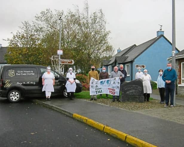 The meals on wheels team: Margaret Guiney, Mary Mulvihill, James Keane, Eamonn Bell, Eamon Sweeney, Joe Kennedy, Rachel Duff (The Chef), Ruth Cregan, Mary Hogan and John Anthony Culhane