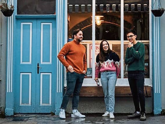 Diarmaid Keane, Aine Leech and Lyman Power outside their new home - Daly’s Bar in Ennistymon