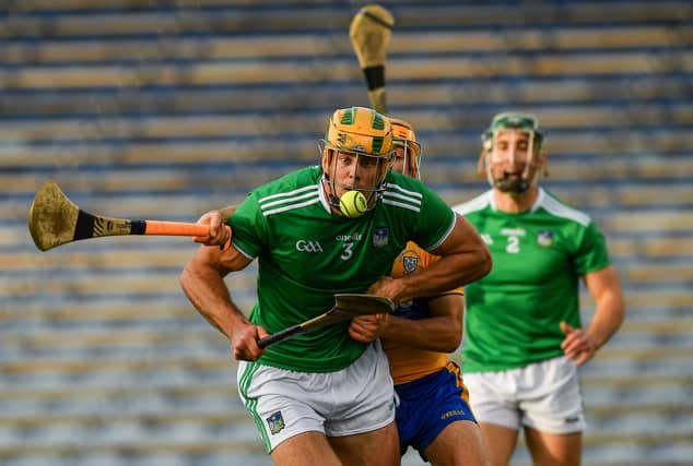 Limerick's Dan Morrissey breaks out of defence. PIC: Sportsfile