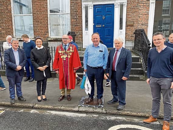 I'm pictured with Kieran O'Donnell TD, Mayor Michael Collins, Eugene Phelan, auctioneer Pat Fitzgerald and Minister-of-State Patrick O'Donovan
