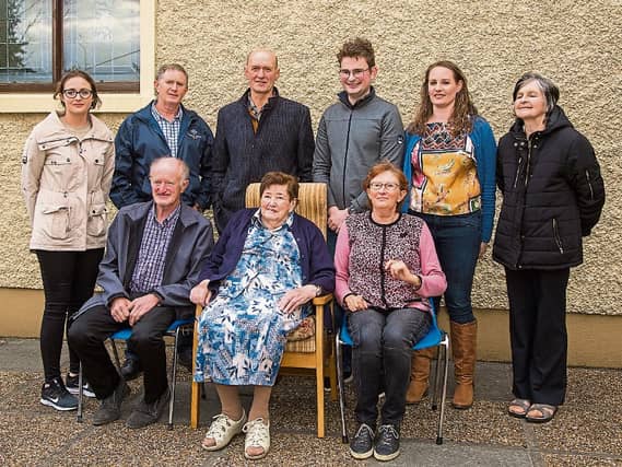 Happy family: The Lynchs and O’Connors at the birthday celebration for Nora in Athea Pictures: Bridie Murphy Photography
