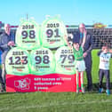 Niall Ward, Mark O'Driscoll,  Adam Rogers Phelan and Liam Kiely pictured with  John Horan, GAA President and Paul O’Connell, TLC Ambassador