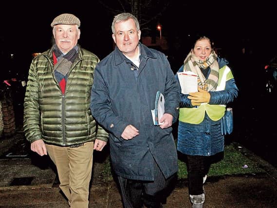 Senator Kieran O'Donnell with Leo Walsh and Nancy Walsh: "This area needs its own TD, and we need their number one"