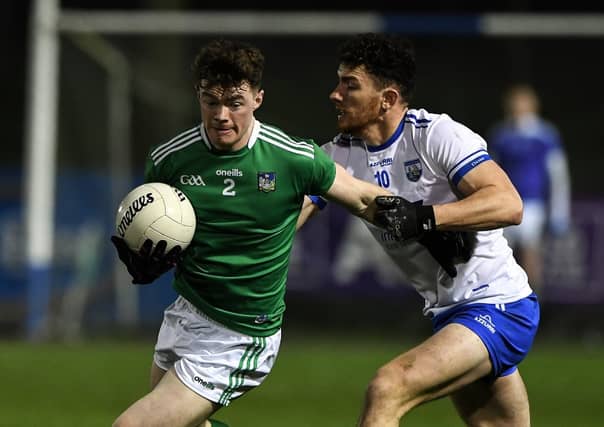 Limerick's Darren O'Doherty in action against Jason Gleeson of Waterford during the McGrath Cup tie