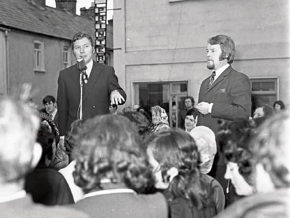 Gay Byrne opening the Trident Cash and Carry in Limerick in June 1972