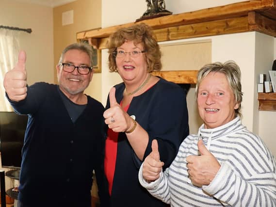 Senator Maria Byrne flanked by Leonard and Majella Croxton PICTURE: Michael Cowhey