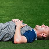 New found Zen: Keith Earls takes a stretch during an Ireland training session this week in Japan. The Munster winger has come a long way since 2011