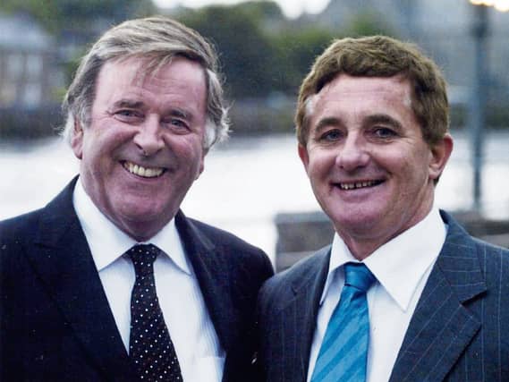 PICTURE THIS: Austin Gibbons former proprietor of Kranks Korner and the Woodfield House Hotel pictured with the late Terry Wogan at the freedom of the city ceremony in 2007