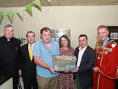 Mayor Michael Sheahan, Canaon Conor Ryan, Cllr Gerald Mitchell and Marcus Davern make a presentation to Mayor Enrique Marcos and Cllr Cristina Alve