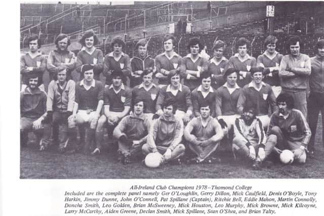 Numerous All-Ireland-winning footballer and RTE pundit Pat Spillane was the captain of this team, when they beat St John’s of Belfast by an astonishing 2-14 to 1-3. 