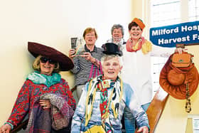 Milford Hospice Harvest Fair volunteers Angela Quinn, Brid Foster, Peggy Riordan, Kate Devane and Ann O’Sullivan  PICTURE: KEITH WISEMAN