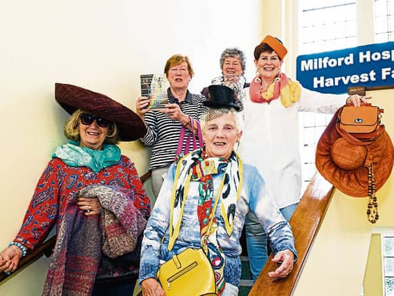 Milford Hospice Harvest Fair volunteers Angela Quinn, Brid Foster, Peggy Riordan, Kate Devane and Ann O’Sullivan PICTURE: KEITH WISEMAN