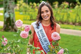 Newly crowned Rose of Tralee Sinead Flanagan at the traditional rose garden photoshoot PICTURE: Dominick Walsh