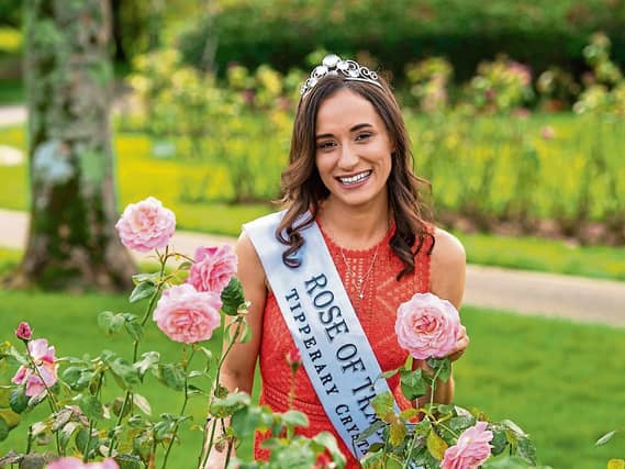 Newly crowned Rose of Tralee Sinead Flanagan at the traditional rose garden photoshoot PICTURE: Dominick Walsh