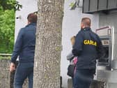 Gardai at the scene of the attempted robbery in Adare