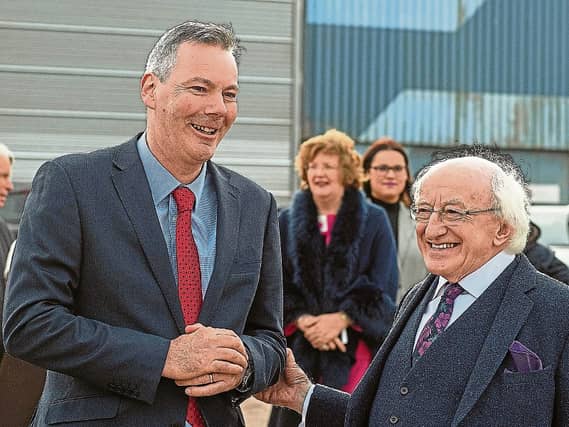 SFPC chief executive Pat Keating pictured with President Michael D Higgins