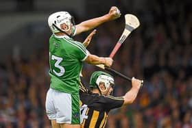 Aaron Gillane of Limerick in action against Paddy Deegan of Kilkenny when the side met last July. The win in Thurles was huge for Limerick