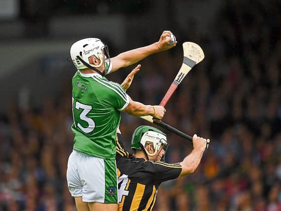 Aaron Gillane of Limerick in action against Paddy Deegan of Kilkenny when the side met last July. The win in Thurles was huge for Limerick
