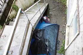 A couple have been living in this tent in a basement in Limerick city centre; auctioneer Bill Hanley says rental spikes are being caused by landlords leaving the market en masse