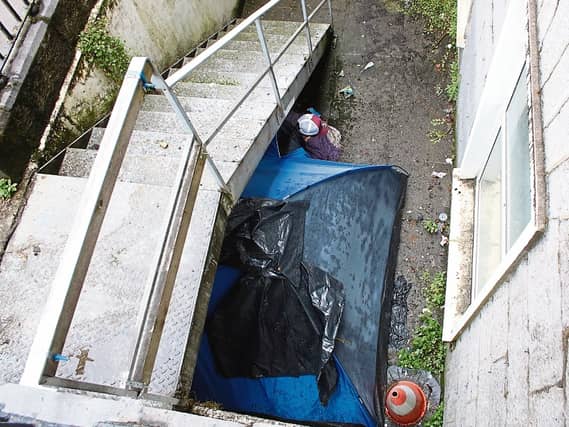 A couple have been living in this tent in a basement in Limerick city centre; auctioneer Bill Hanley says rental spikes are being caused by landlords leaving the market en masse