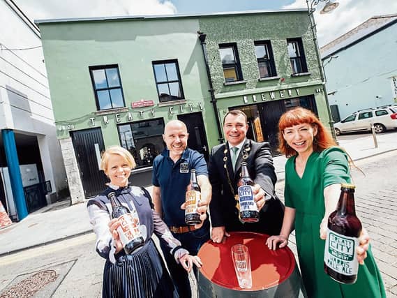 Chris Clancy, Local Enterprise Office Limerick, Stephen Cunneen, Treaty City managing director, Mayor James Collins and Maria Donoghue, Limerick council architect at Treaty City | BRIAN ARTHUR