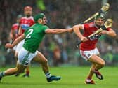 Alan Cadogan of Cork in action against Seán Finn of Limerick