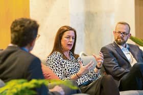 Pictured are Limerick advocate John Moran, Caroline Currid, Sports Psychologist and Nathan Tenzer, Edwards Lifesciences at ‘Breaking the Mould’ supported by Mazars, Collins McNicolas and Sellors